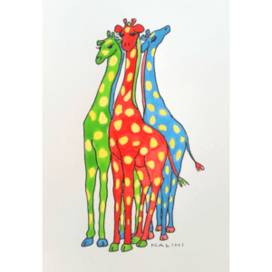 Childrens Wildlife Colour Giraffe Paintings
