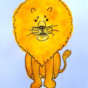 Childrens wildlife illustrations lion Nalini Ratanje