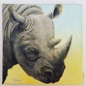 Rhinoceros Rhino Painting Art Nalini Ratanje Harare Zimbabwe