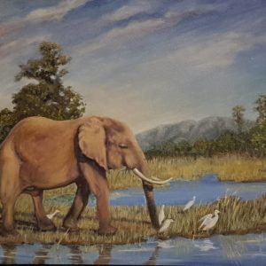 Wildlife Painting Elephant Nalini Ratanje Harare Zimbabwe