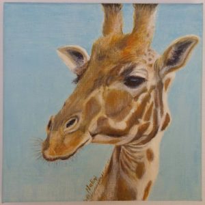 Giraffe wildlife painting artwork art Nalini Ratanje Harare Zimbabwe