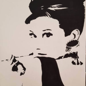 Audrey Hepburn Art Painting by Nalini Ratanje Harare Zimbabwe 2