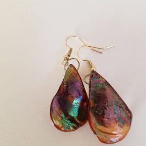 Mother of Pearl gold Stunning Mother of Pearl shell teardrop dangle earrings