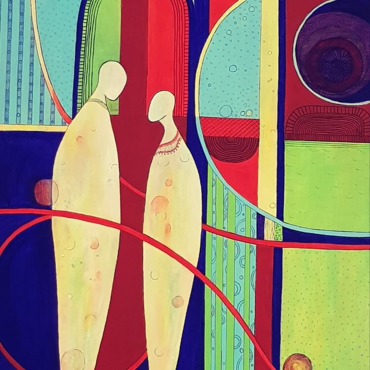 African Abstract 2 Cultural Painting Naina Ratanje African Art Paintings Harare Zimbabwe
