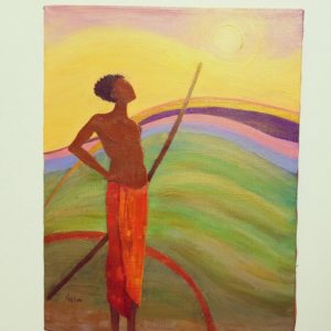All The Riches Around Me African Contemplative figure painting Naina Ratanje African Art Paintings Harare Zimbabwe