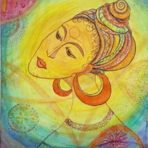 Dreamy Lady 1 African Lady Abstract Cultural Painting Naina Ratanje African Art Paintings Harare Zimbabwe