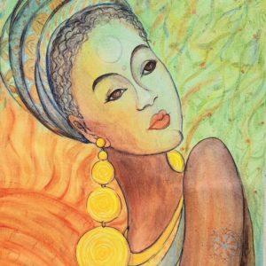 Dreamy Lady 2 African Lady Abstract Cultural Painting Naina Ratanje African Art Paintings Harare Zimbabwe
