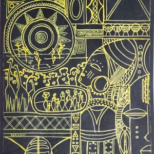 African Abstract Line Drawing. Afa9 print only